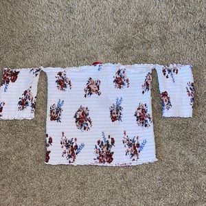 Off the shoulder floral crop top